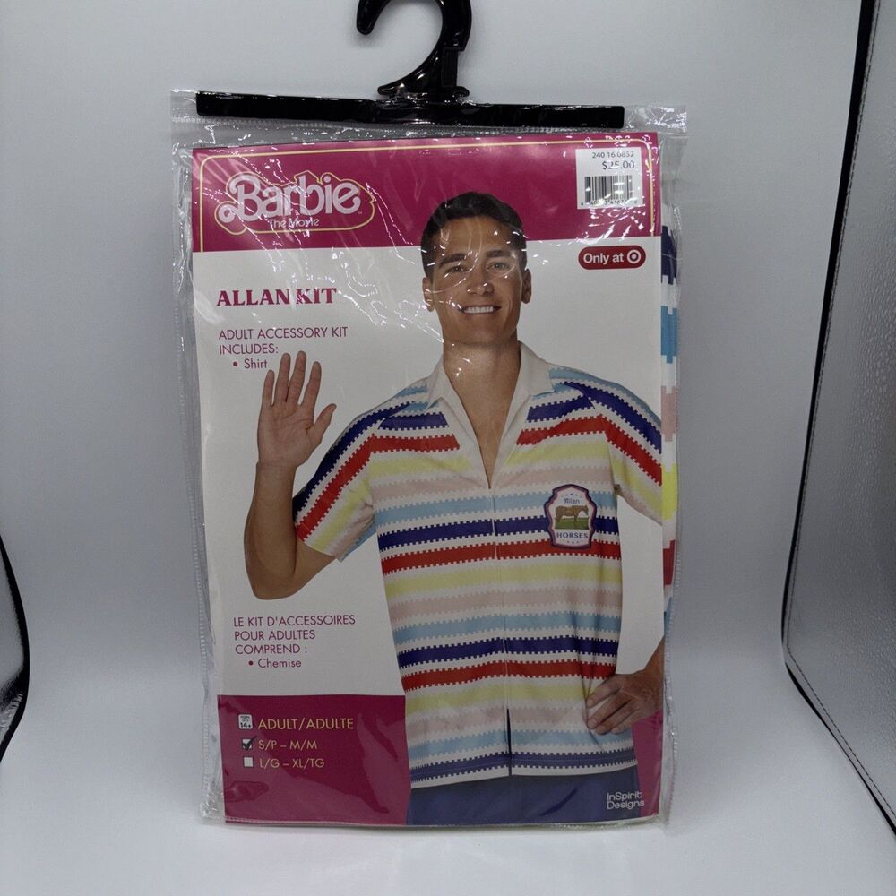 Barbie The Movie: Adult Allan Halloween Costume-Party Shirt-Cosplay-Size S/M NWT